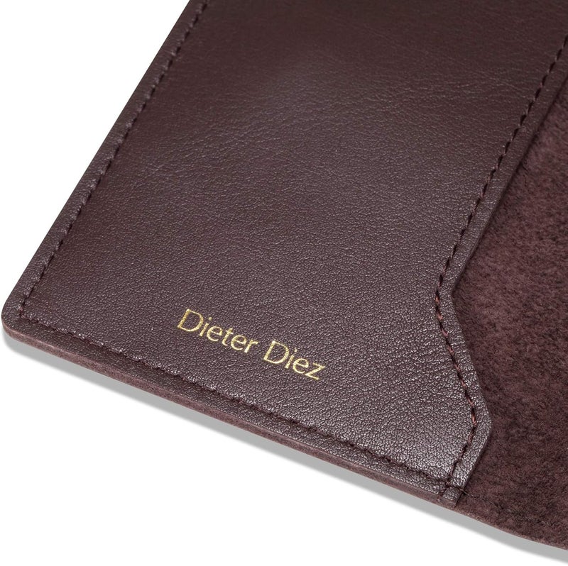 HISCOW Minimalist Thin Bifold Card Holder - Italian Calfskin (Dieter Diez, Coffee) - Image 5